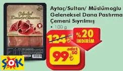 AYTAÇ/SULTAN/ MÜSLÜMOĞLU GELENEKSEL DANA PASTIRMA ÇEMENİ SIYRILMIŞ 100 G AYTAÇ/SULTAN/ MÜSLÜMOĞLU GELENEKSEL DANA PASTIRMA ÇEMENİ SIYRILMIŞ 100 G